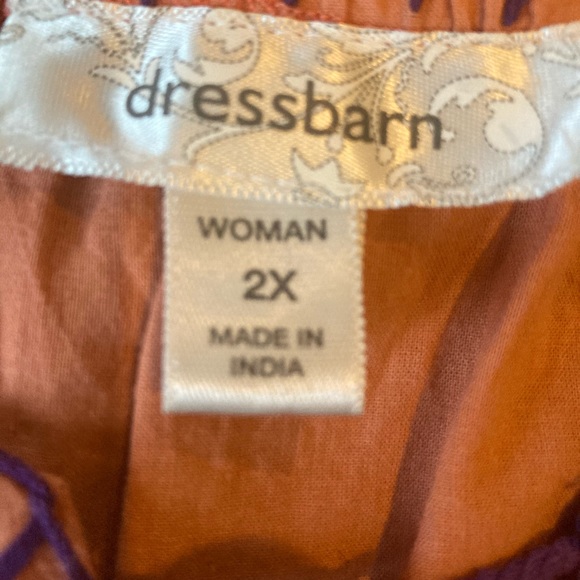 DRESSBARN sz2X cotton peasant top with embroidery - Picture 6 of 6